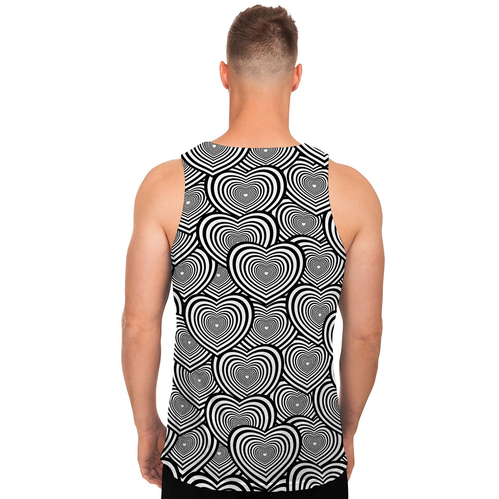 Psychedelic Heart Pattern Print Men's Tank Top