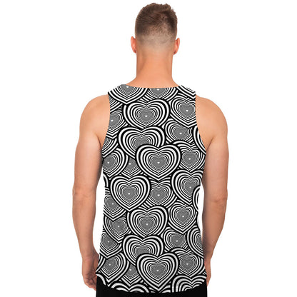 Psychedelic Heart Pattern Print Men's Tank Top