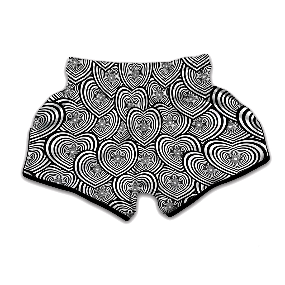 Psychedelic Heart Pattern Print Muay Thai Boxing Shorts