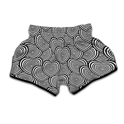 Psychedelic Heart Pattern Print Muay Thai Boxing Shorts