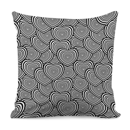 Psychedelic Heart Pattern Print Pillow Cover