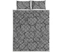 Psychedelic Heart Pattern Print Quilt Bed Set