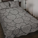 Psychedelic Heart Pattern Print Quilt Bed Set