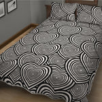 Psychedelic Heart Pattern Print Quilt Bed Set