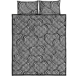 Psychedelic Heart Pattern Print Quilt Bed Set