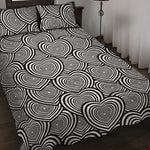 Psychedelic Heart Pattern Print Quilt Bed Set