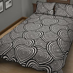 Psychedelic Heart Pattern Print Quilt Bed Set