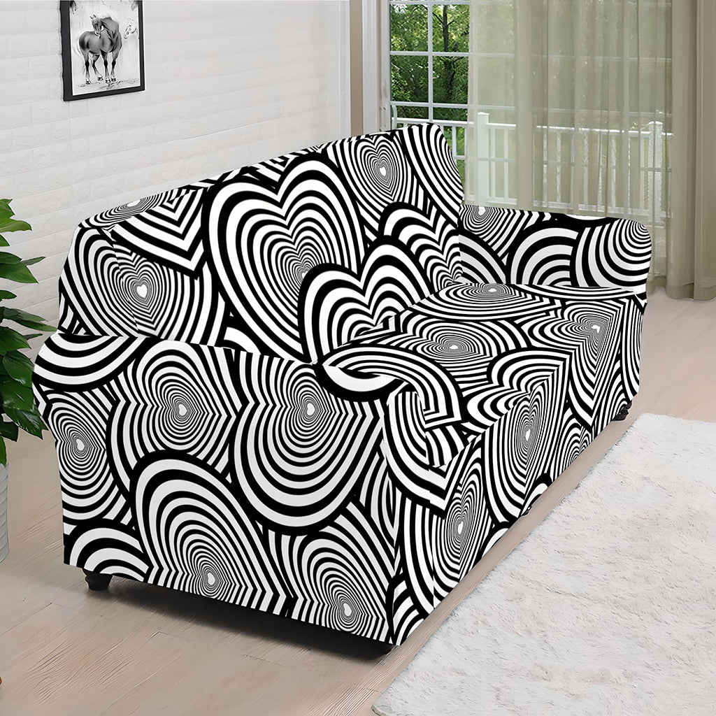 Psychedelic Heart Pattern Print Sofa Cover