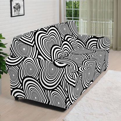 Psychedelic Heart Pattern Print Sofa Cover