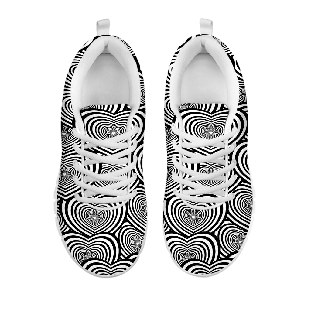 Psychedelic Heart Pattern Print White Sneakers