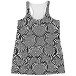 Psychedelic Heart Pattern Print Women's Racerback Tank Top
