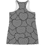 Psychedelic Heart Pattern Print Women's Racerback Tank Top