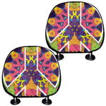 Psychedelic Hippie Peace Sign Print Car Headrest Covers