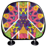 Psychedelic Hippie Peace Sign Print Car Headrest Covers