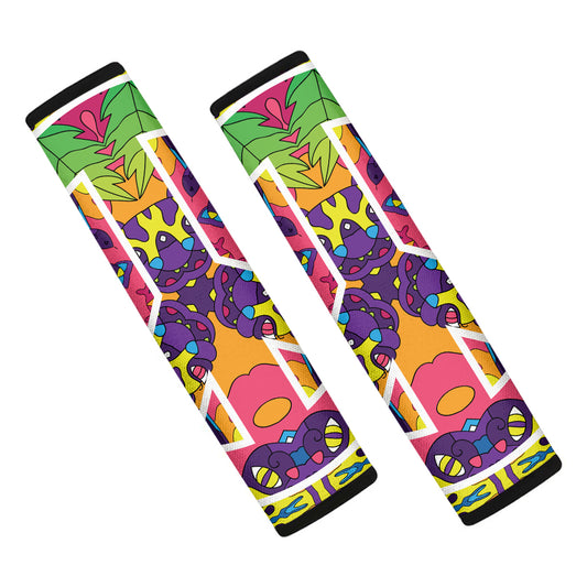 Psychedelic Hippie Peace Sign Print Car Seat Belt Covers