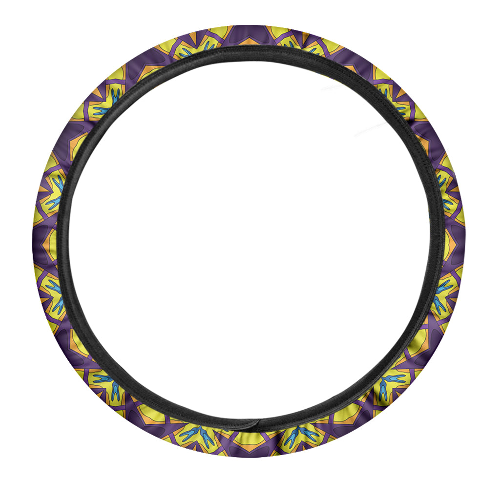 Psychedelic Hippie Peace Sign Print Car Steering Wheel Cover