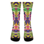 Psychedelic Hippie Peace Sign Print Crew Socks