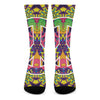 Psychedelic Hippie Peace Sign Print Crew Socks