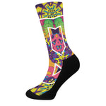 Psychedelic Hippie Peace Sign Print Crew Socks