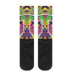 Psychedelic Hippie Peace Sign Print Crew Socks