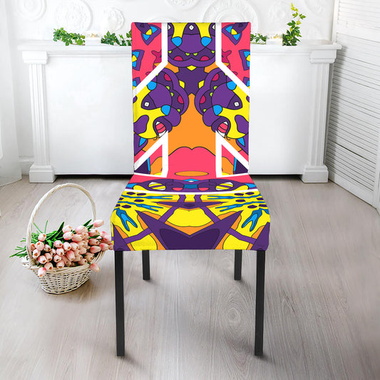 Psychedelic Hippie Peace Sign Print Dining Chair Slipcover