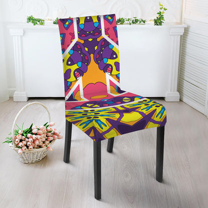 Psychedelic Hippie Peace Sign Print Dining Chair Slipcover