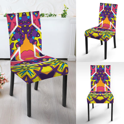Psychedelic Hippie Peace Sign Print Dining Chair Slipcover
