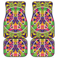 Psychedelic Hippie Peace Sign Print Front and Back Car Floor Mats