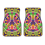 Psychedelic Hippie Peace Sign Print Front Car Floor Mats