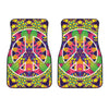 Psychedelic Hippie Peace Sign Print Front Car Floor Mats