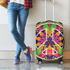 Psychedelic Hippie Peace Sign Print Luggage Cover
