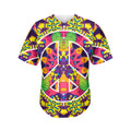 Psychedelic Hippie Peace Sign Print Men's Baseball Jersey