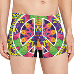 Psychedelic Hippie Peace Sign Print Men's Boxer Briefs