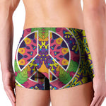 Psychedelic Hippie Peace Sign Print Men's Boxer Briefs