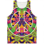 Psychedelic Hippie Peace Sign Print Men's Tank Top