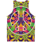 Psychedelic Hippie Peace Sign Print Men's Tank Top