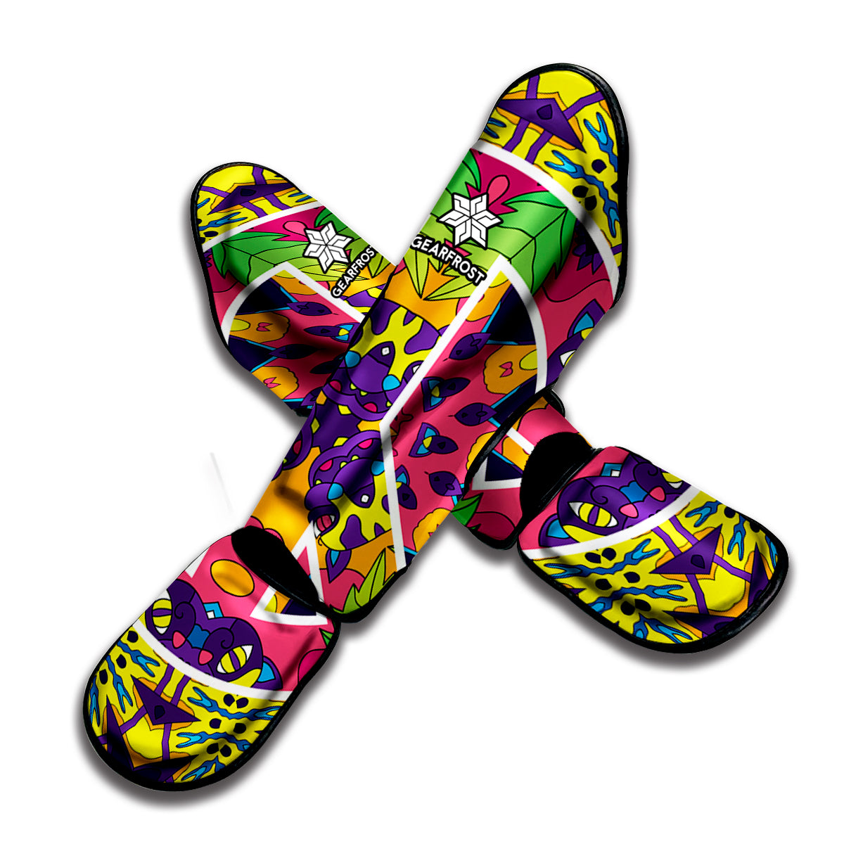 Psychedelic Hippie Peace Sign Print Muay Thai Shin Guard
