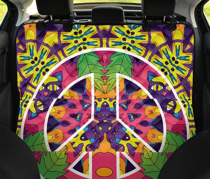 Psychedelic Hippie Peace Sign Print Pet Car Back Seat Cover
