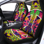 Psychedelic Hippie Peace Sign Print Universal Fit Car Seat Covers