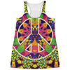 Psychedelic Hippie Peace Sign Print Women's Racerback Tank Top