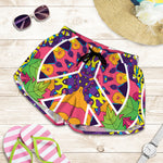 Psychedelic Hippie Peace Sign Print Women's Shorts