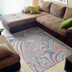 Psychedelic Holographic Print Area Rug