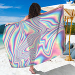 Psychedelic Holographic Print Beach Sarong Wrap