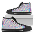 Psychedelic Holographic Print Black High Top Sneakers