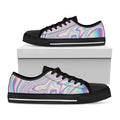 Psychedelic Holographic Print Black Low Top Sneakers