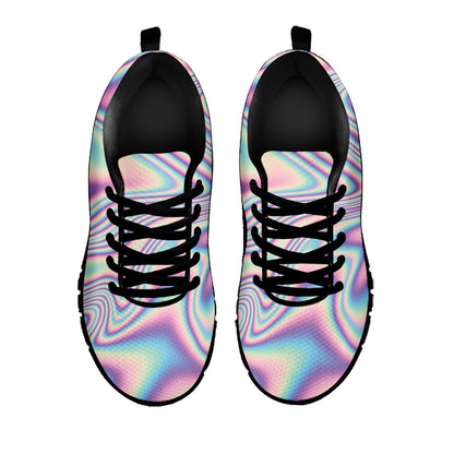 Psychedelic Holographic Print Black Sneakers