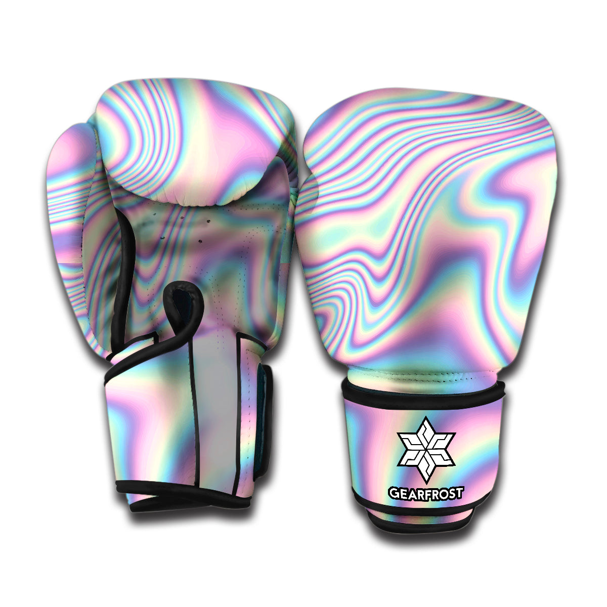 Psychedelic Holographic Print Boxing Gloves