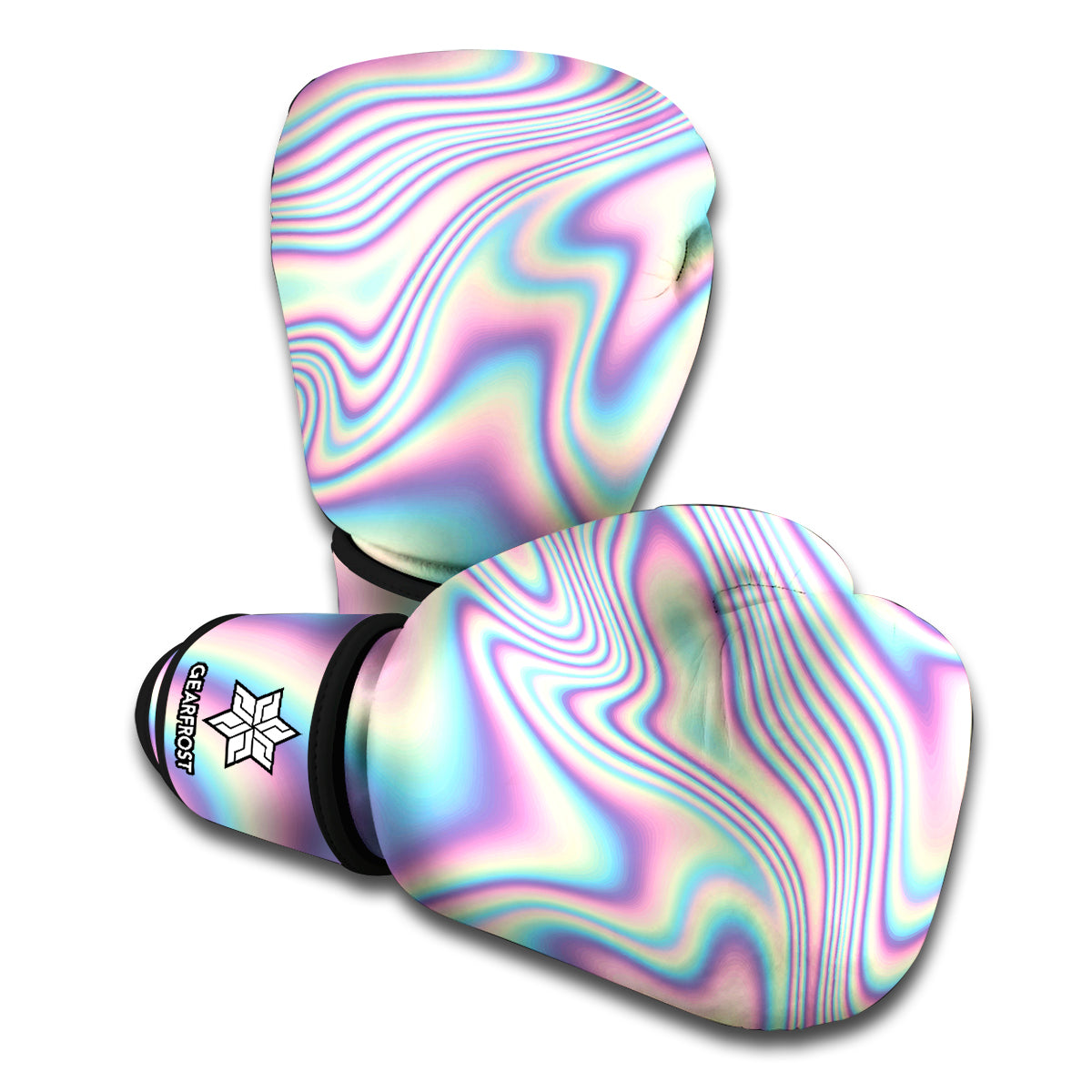 Psychedelic Holographic Print Boxing Gloves