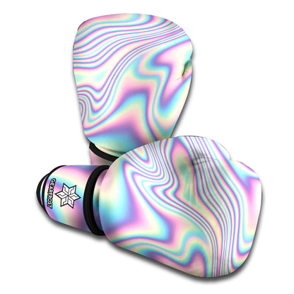 Psychedelic Holographic Print Boxing Gloves