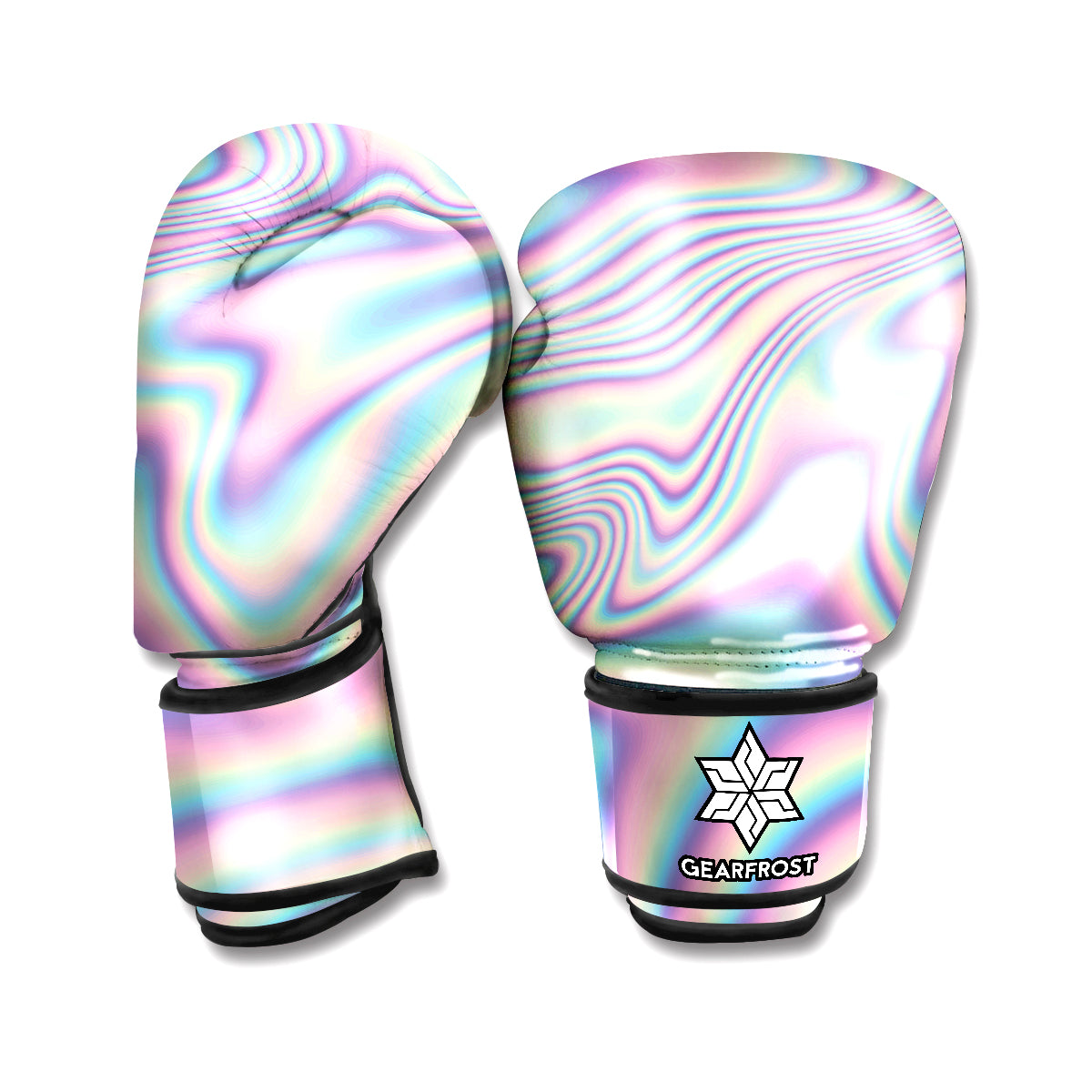 Psychedelic Holographic Print Boxing Gloves